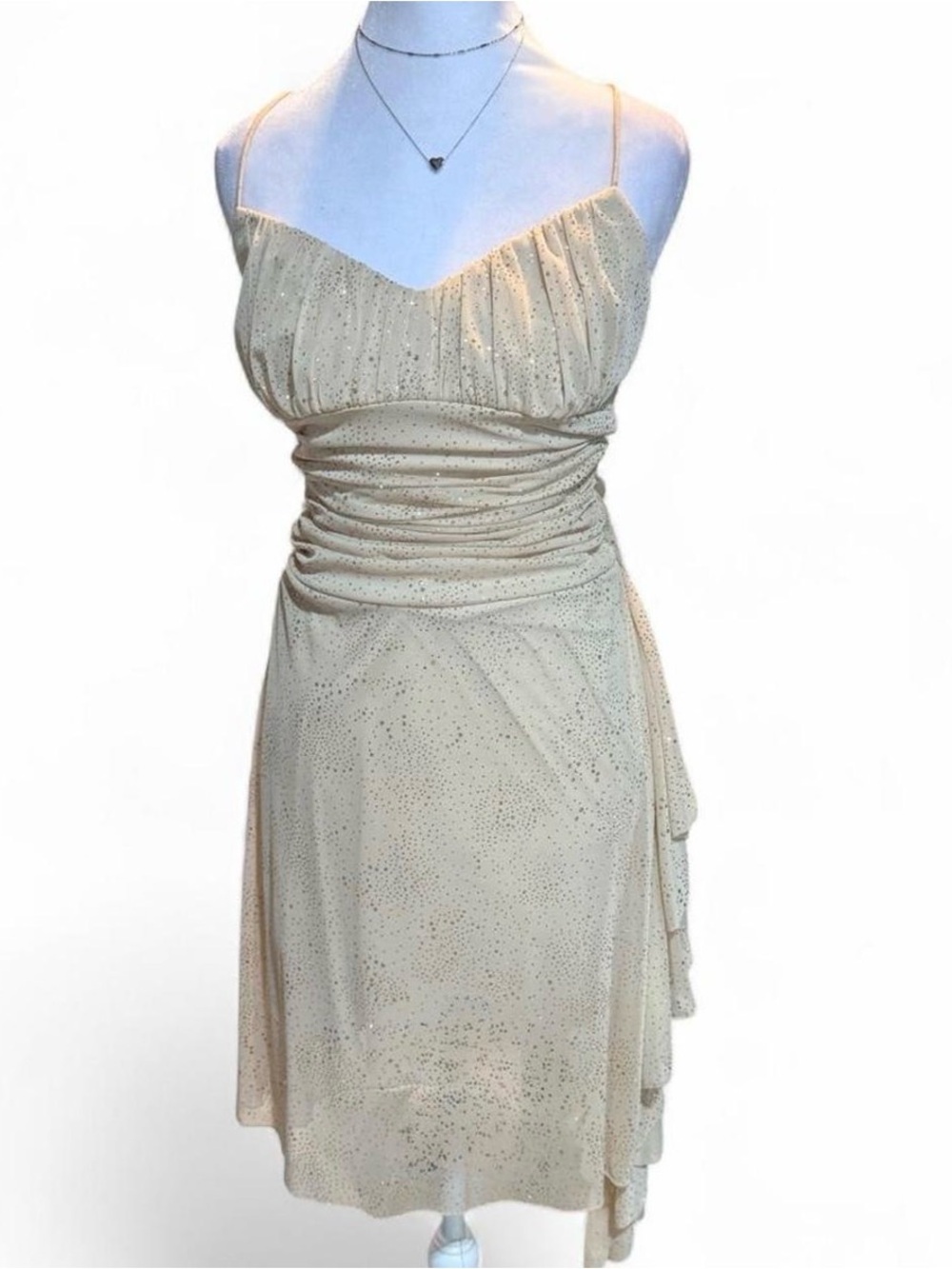 B. Smart Vintage Y2K Deadstock Glitter Mesh Ruffle Dress NWT